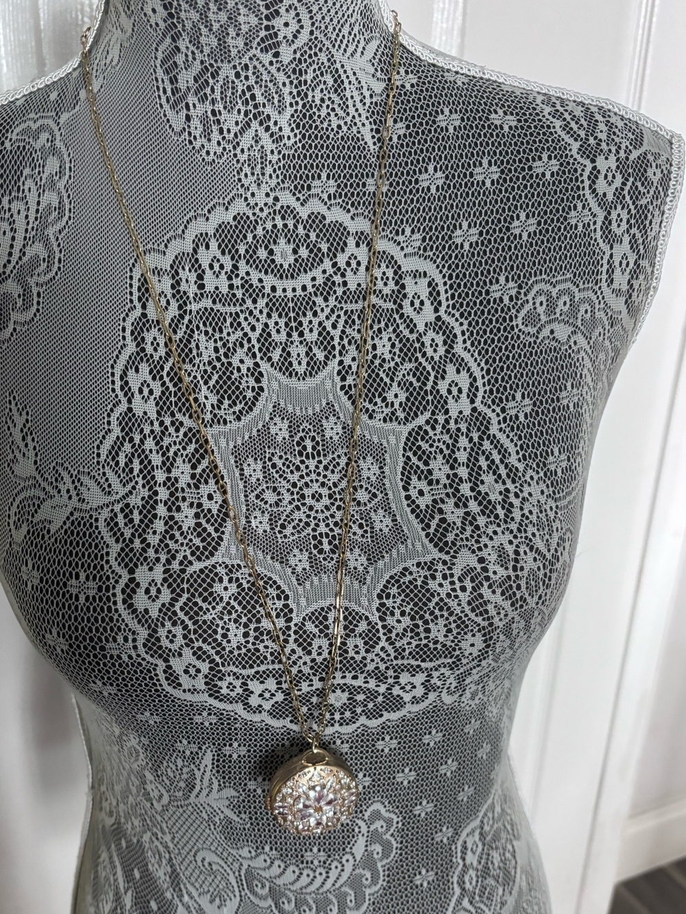 BAUBLEBAR Gold Pendant Necklace with Crystal Disc - Women Jewelry